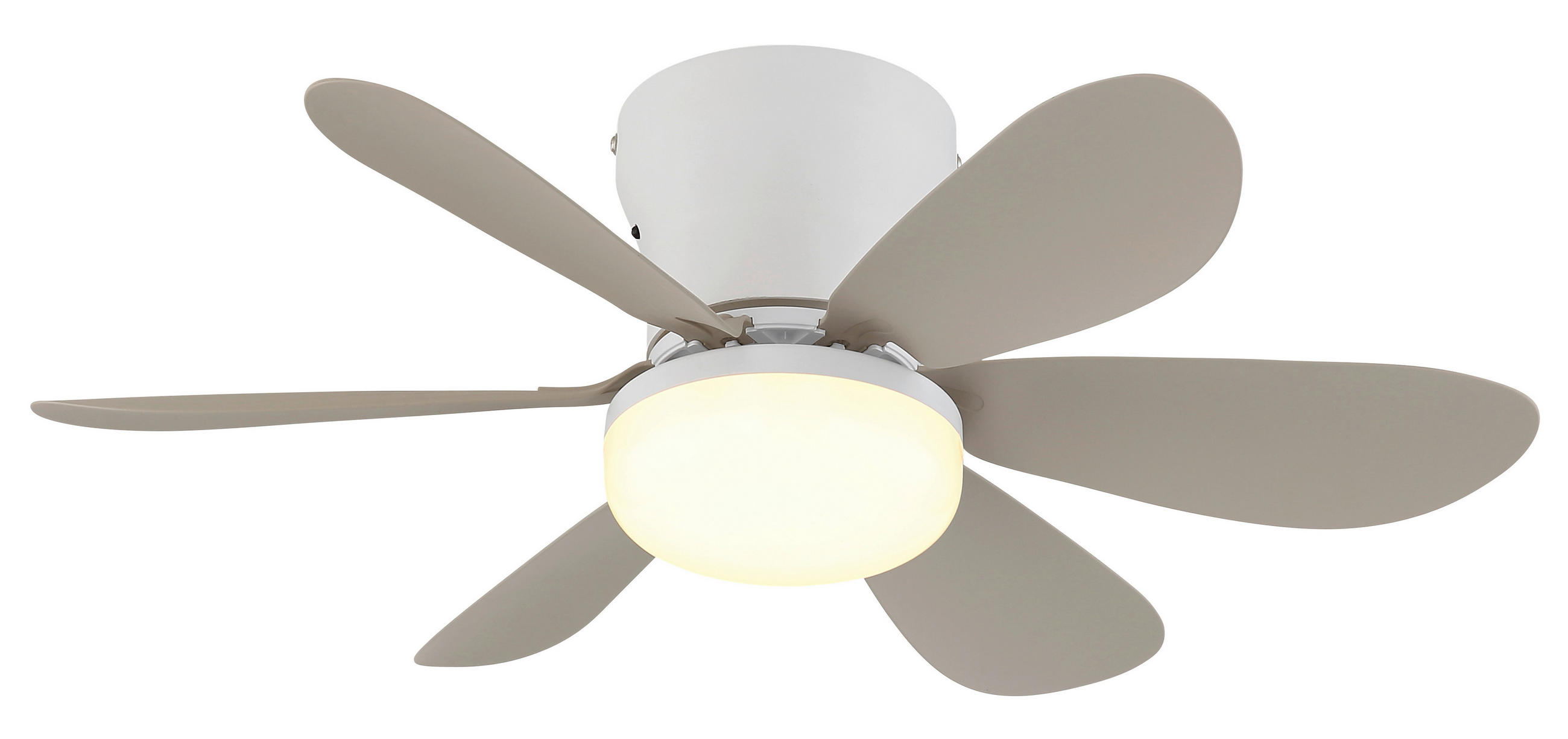 DECKENVENTILATOR Delores 51/16,5 cm  - Opal/Weiß, Design, Kunststoff/Metall (51/16,5cm) - Globo