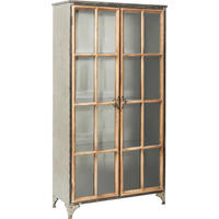 VITRINE  in massiv Pappel Grau, Naturfarben, Hellbraun  - Hellbraun/Naturfarben, Design, Glas/Holz (97/187/39cm) - Kare-Design