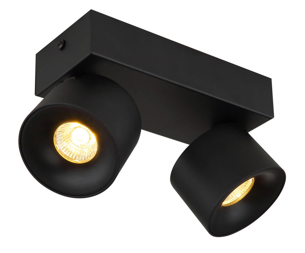 LED-STRAHLER 20,5/7,2/12 cm   - Transparent/Schwarz, Design, Kunststoff/Metall (20,5/7,2/12cm) - Globo