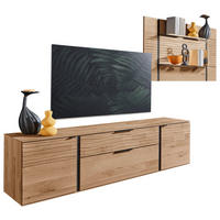 WOHNWAND  Eichefarben 284/184/44 cm  - Eichefarben/Anthrazit, Natur, Glas/Holz (284/184/44cm) - Valnatura