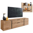 WOHNWAND  in Eichefarben  284/184/44 cm  - Eichefarben/Anthrazit, Natur, Glas/Holz (284/184/44cm) - Valnatura
