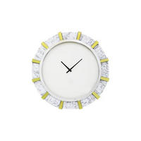 STENSKA URA  bela, zlate barve  - zlate barve/bela, Trendi, steklo/leseni material (80/80/4,4cm) - Xora