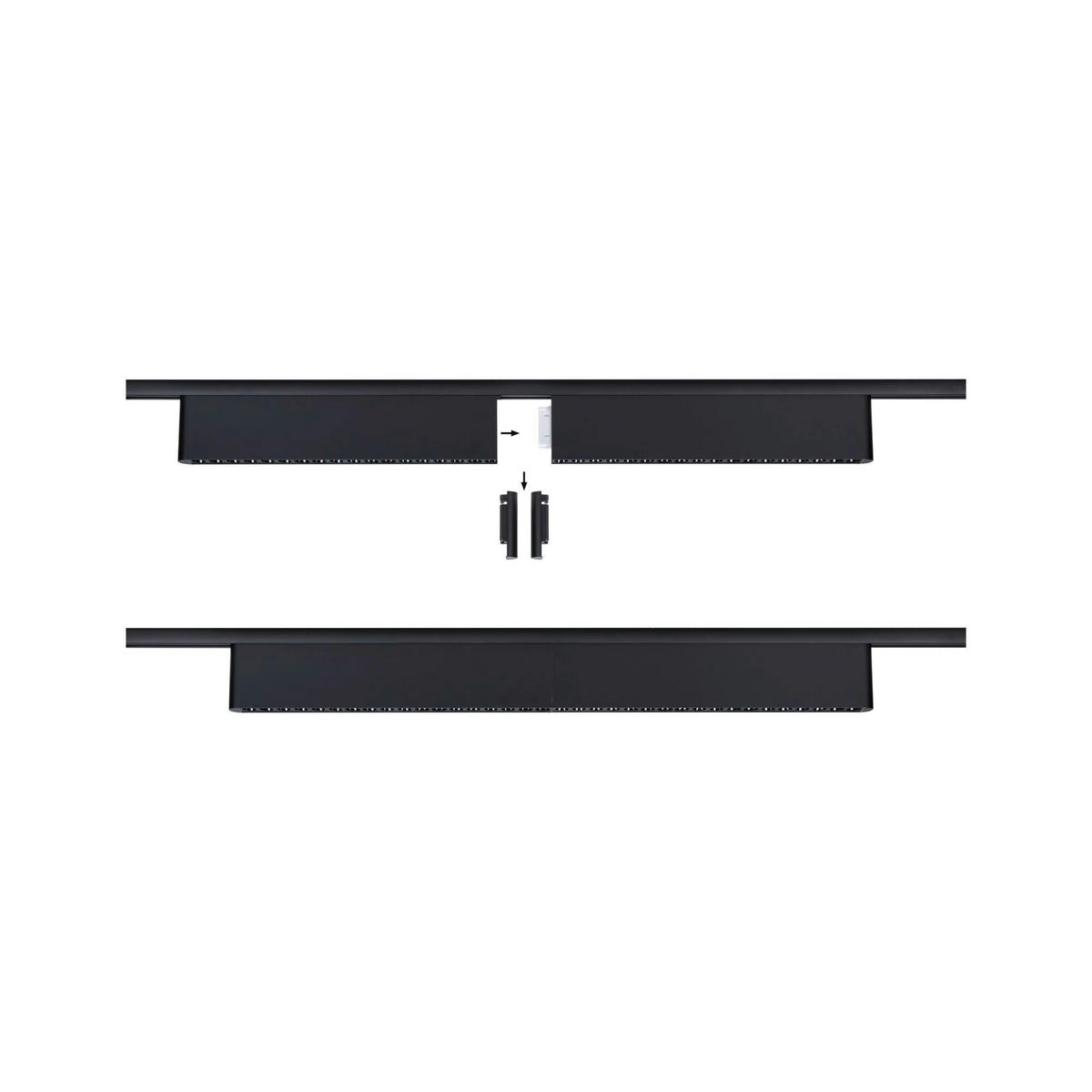 SCHIENENSYSTEM-STRAHLER Urail Zelos 37,2/7,4/2,3 cm  - Schwarz, Basics, Metall (37,2/7,4/2,3cm) - Paulmann