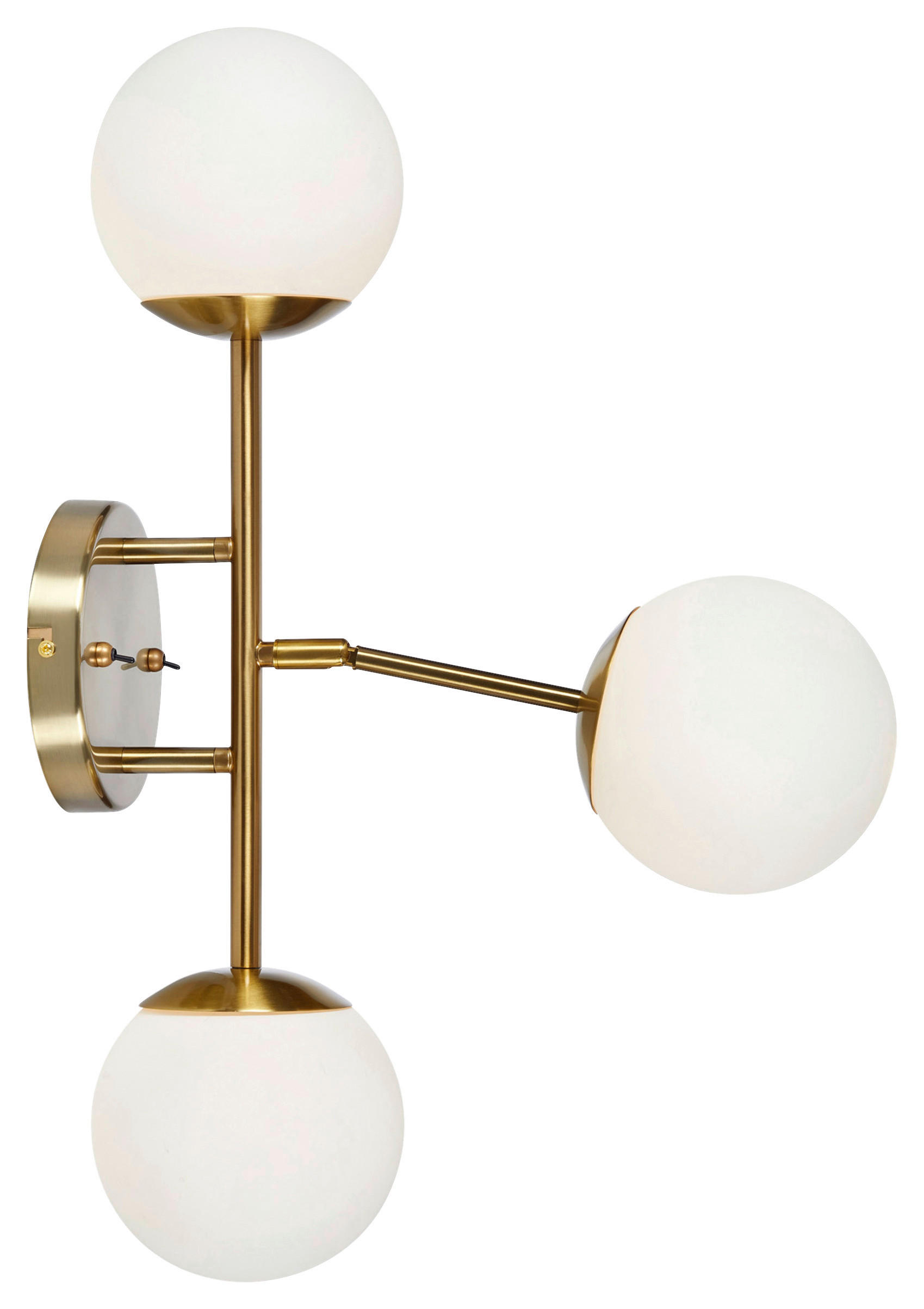 WANDLEUCHTE TRINITY 39/60/15 cm   - Messingfarben/Weiß, Basics, Glas/Metall (39/60/15cm) - Markslöjd