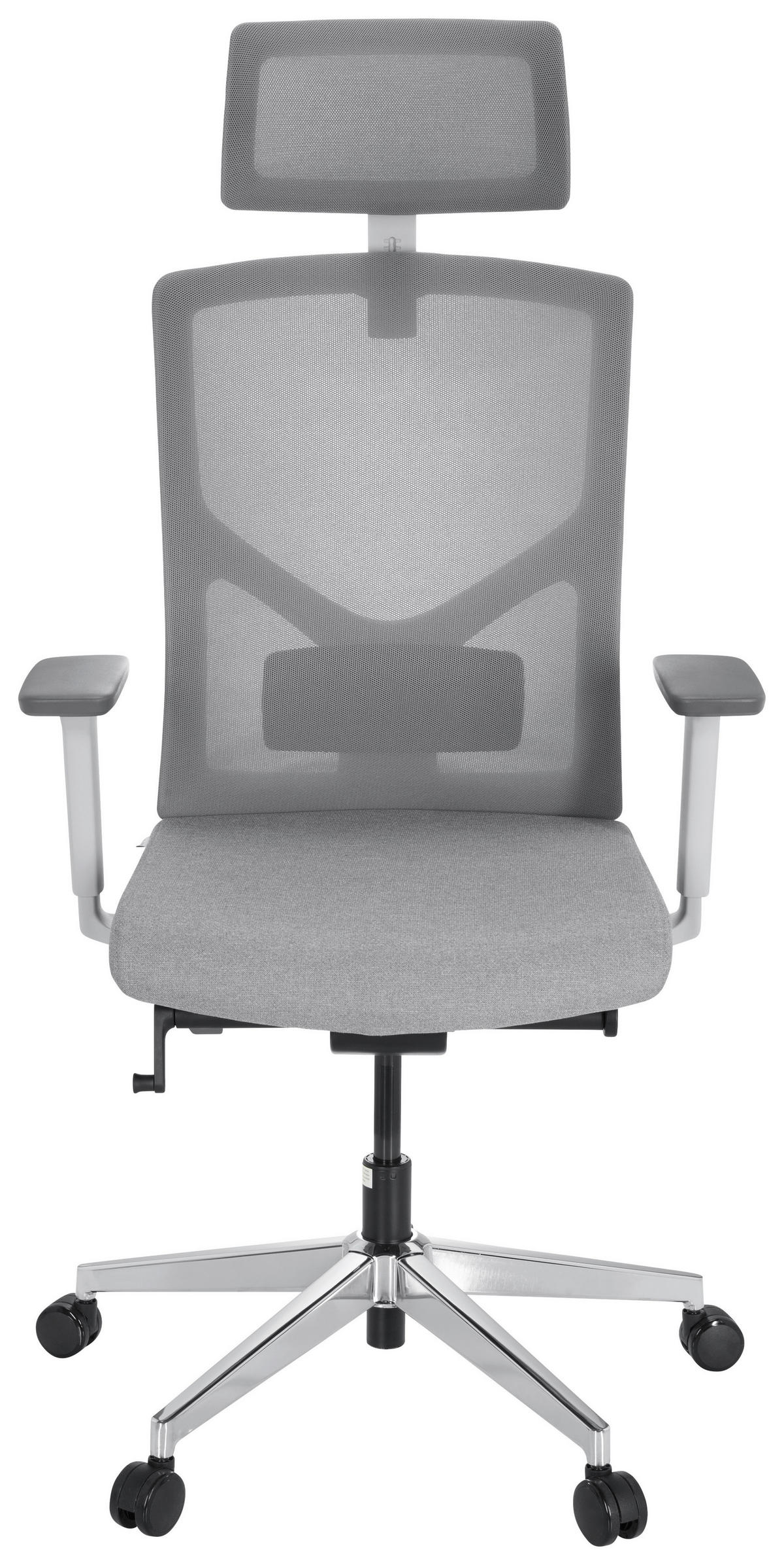 OTOČNÁ ŽIDLE, síťovina, plochá tkanina, šedá, bílá - šedá/bílá, Moderní, kov/textil (68/125/74cm) - MID.YOU