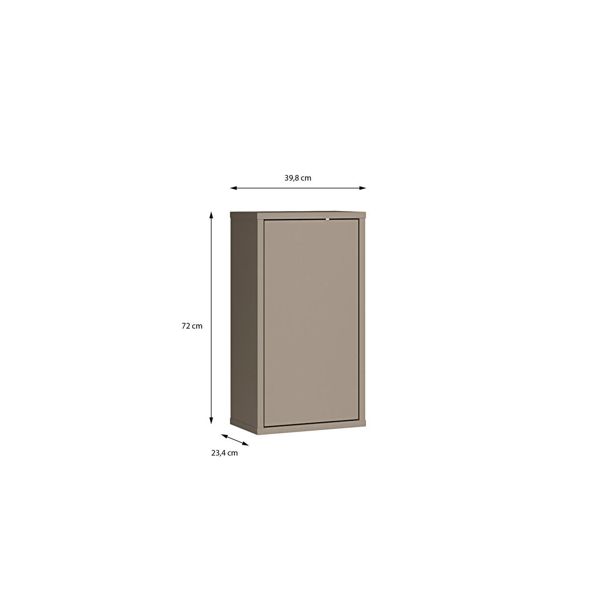HÄNGESCHRANK 39,8/72/23,8 cm  - Taupe, MODERN, Holzwerkstoff (39,8/72/23,8cm) - Xora