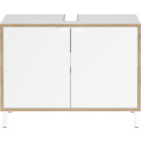 WASCHBECKENUNTERSCHRANK 80/60/35 cm  - Eichefarben/Weiß, MODERN, Holzwerkstoff/Metall (80/60/35cm) - Germania