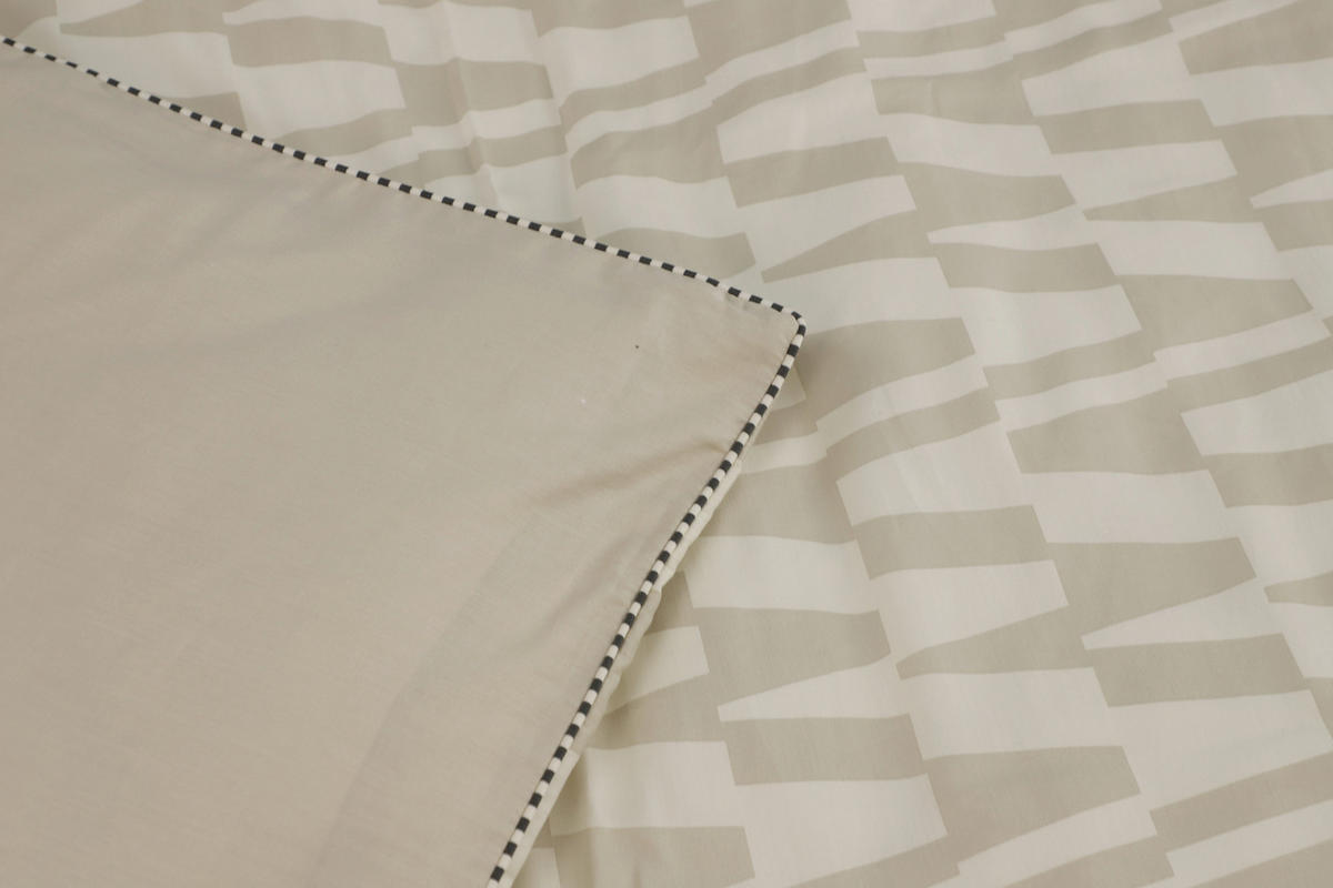 WENDEBETTWÄSCHE SW-Favour beige Satin 135/200 cm  - Beige/Creme, Design, Textil (135/200cm) - Schöner Wohnen