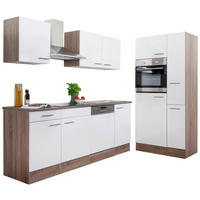 KÜCHENLEERBLOCK 310 cm   in Weiß, Eichefarben  - Edelstahlfarben/Eichefarben, Basics, Holzwerkstoff/Metall (310cm) - Respekta