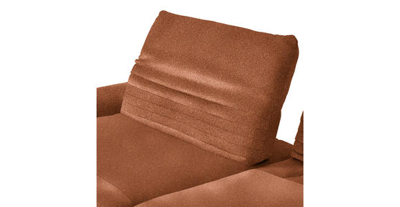 ECKSOFA  in Chenille Rostfarben  170-195/280 cm  - Rostfarben/Schwarz, Design, Textil/Metall (170-195/280cm) - Dieter Knoll
