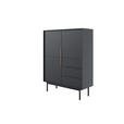 HIGHBOARD Schwarz Viva  - Goldfarben/Schwarz, Design, Holzwerkstoff/Metall (104/82/39cm) - Xora