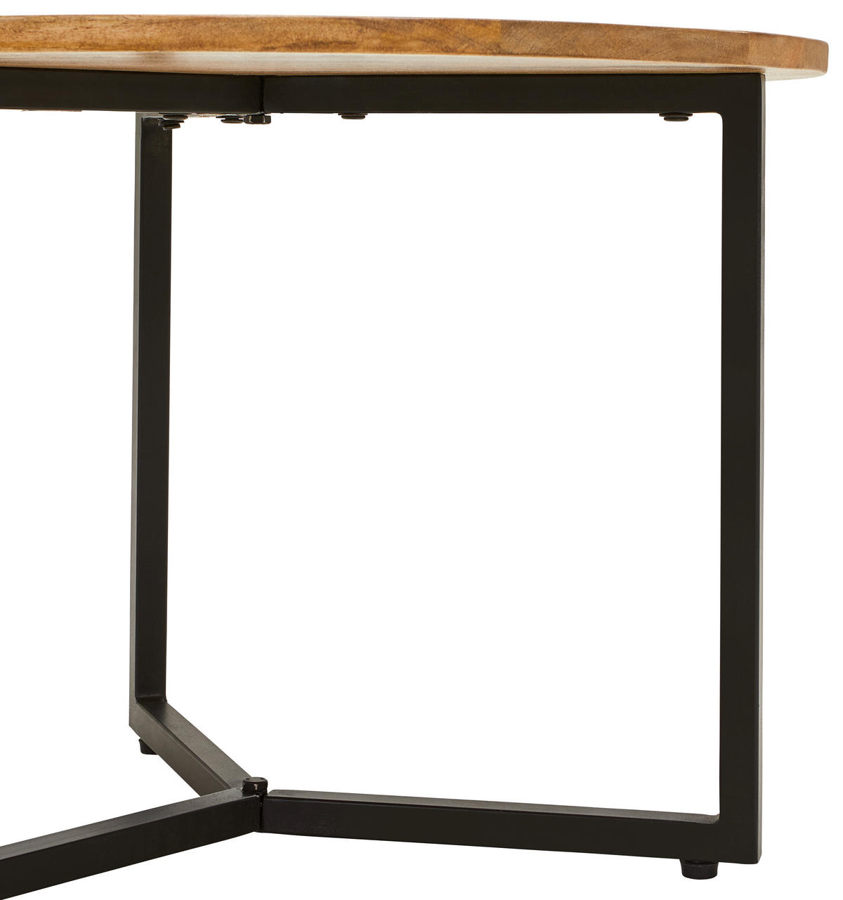 KONFERENČNÍ STOLEK, přírodní barvy, černá, dřevo, kov, 60/60/40 cm - černá/přírodní barvy, Natur, kov/dřevo (60/60/40cm) - Livetastic