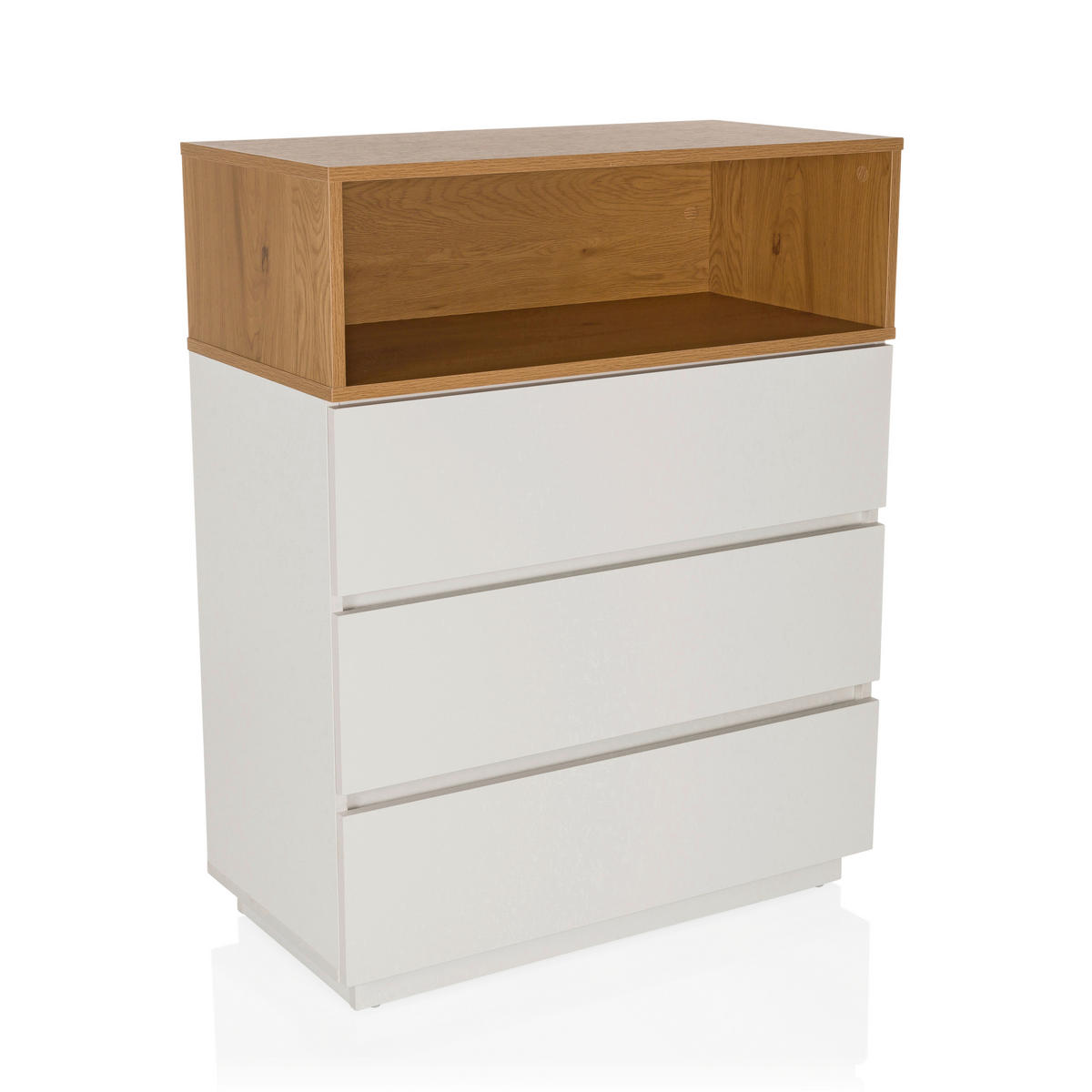 KOMMODE  in 80/100/40 cm  - Eichefarben/Weiß, MODERN, Holzwerkstoff/Kunststoff (80/100/40cm) - MID.YOU