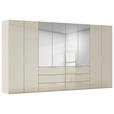 DREHTÜRENSCHRANK 400/235/61 cm,  in Champagner, 8-türig  - Champagner, Basics, Glas/Holzwerkstoff (400/235/61cm) - Novel