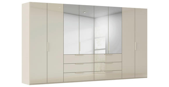 DREHTÜRENSCHRANK 400/235/61 cm,  in Champagner, 8-türig  - Champagner, Basics, Glas/Holzwerkstoff (400/235/61cm) - Novel