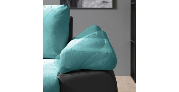 ECKSOFA in Flachgewebe Schwarz, Türkis 175/271 cm - Türkis/Schwarz, Design, Kunststoff/Textil (175/271cm) - Xora