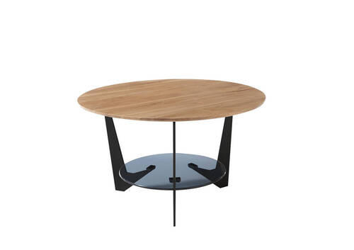 SOFFBORD i trä, metall, glas 70/70/40 cm  - svart/grå, Design, metall/trä (70/70/40cm) - Novel