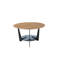 KLUBSKA MIZA, siva, črna, barve hrasta  - siva/črna, Design, kovina/steklo (70/70/40cm) - Novel