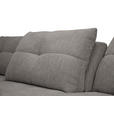 ECKSOFA Graubraun Chenille Armlehnenkissen, Rücken echt, Sitztiefenverstellung  - Graubraun/Schwarz, KONVENTIONELL, Textil/Metall (215/313cm) - Hom`in