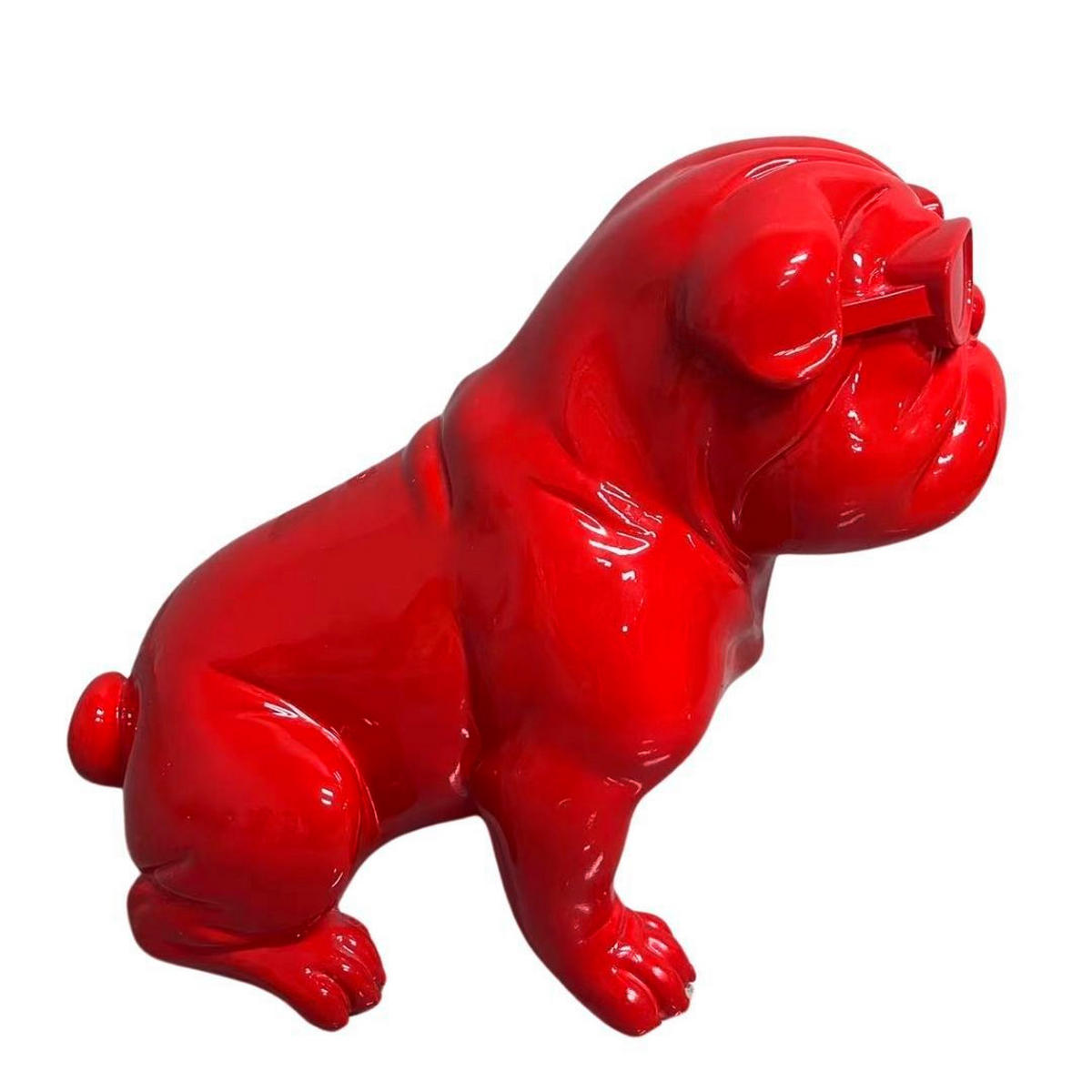 Decorațiune Buldog - roșu, Design, plastic (43/24/37cm)