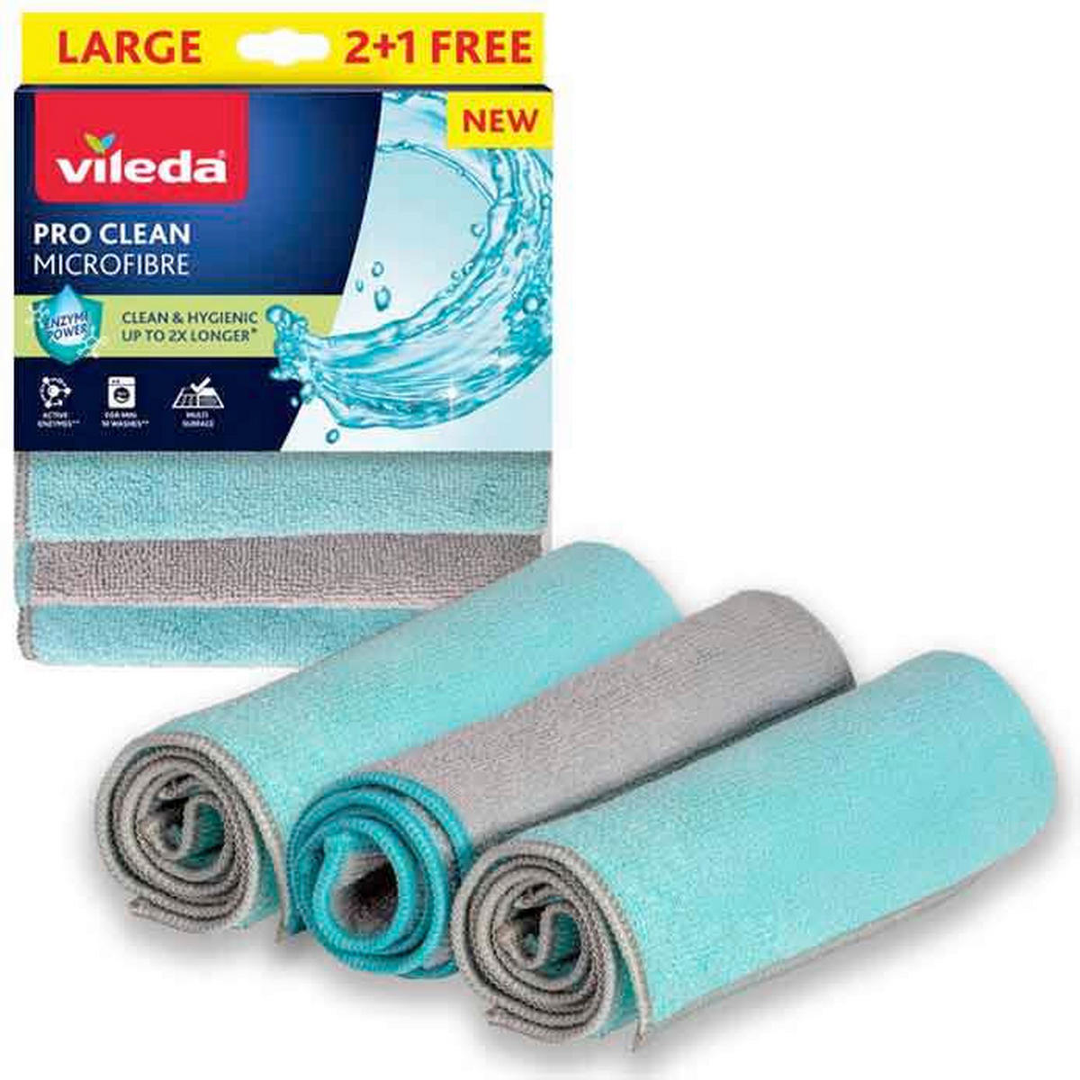 MIKROSZÁLAS KENDŐ - többszínű, Basics, textil (18/2,8/25,5cm) - Vileda