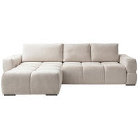 ECKSOFA in Chenille Kaschmir  - Kaschmir/Schwarz, Design, Textil/Metall (173/299cm) - Stylife