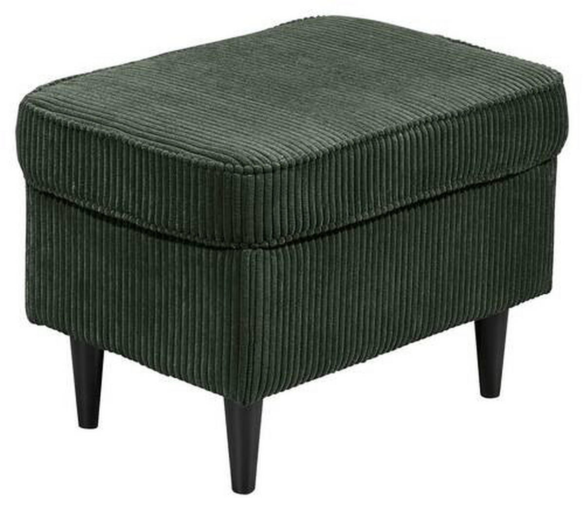 HOCKER in Textil Dunkelgrün  - Dunkelgrün/Schwarz, Basics, Holz/Textil (63/43/42cm) - MID.YOU