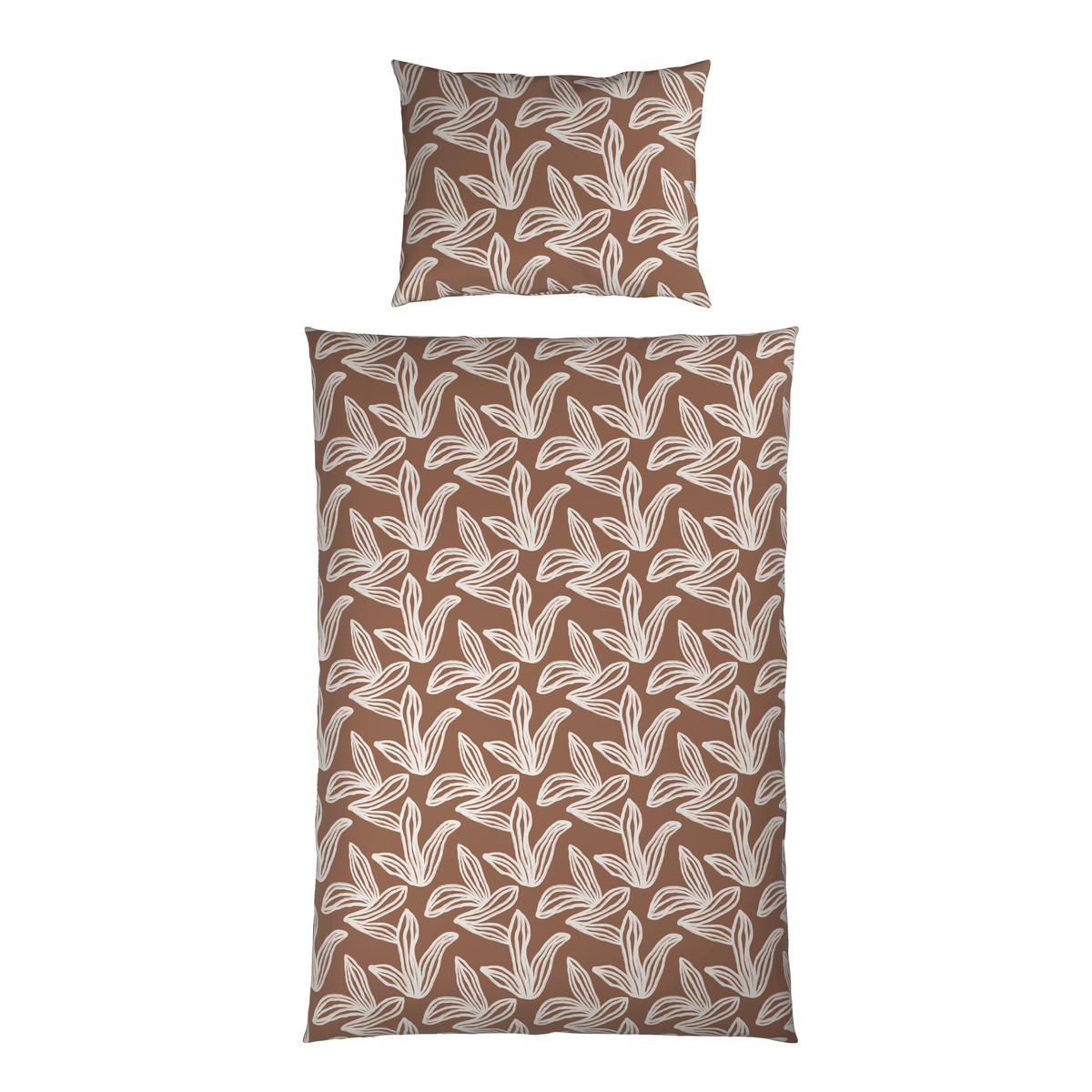 POVLEČENÍ satén hnědá, vícebarevná, bílá 140/200 cm - bílá/vícebarevná, Konvenční, textil (140/200cm) - Esposa