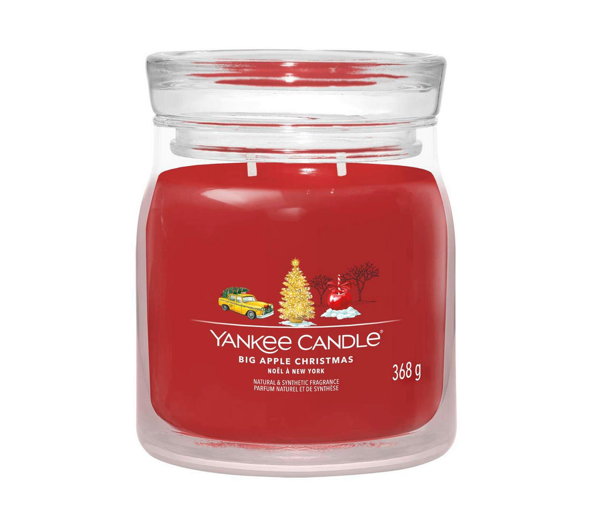 MIRISNA SVEĆA  crvena  - crvena, Osnovno, staklo (9.3/11.4/9.3cm) - Yankee Candle