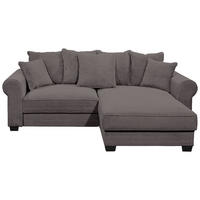 ECKSOFA in Cord Dunkelgrau  - Dunkelgrau/Schwarz, KONVENTIONELL, Kunststoff/Textil (255/185cm) - MID.YOU