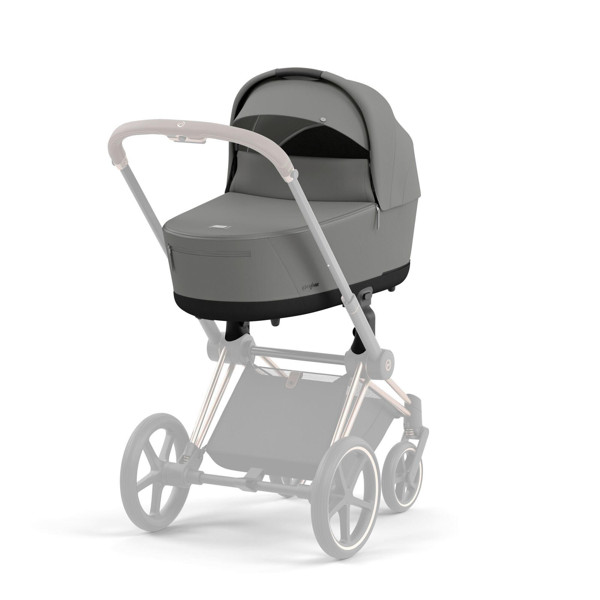 LIEGEWANNE PRIAM LUX  - Dunkelgrau/Weiß, Trend, Textil (87,5/48/60cm) - cybex PLATINUM