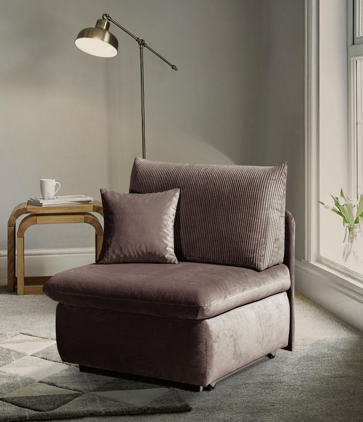 SCHLAFSESSEL in Lederlook Braun  - Braun, Design, Kunststoff/Textil (90/89/83cm) - Novel
