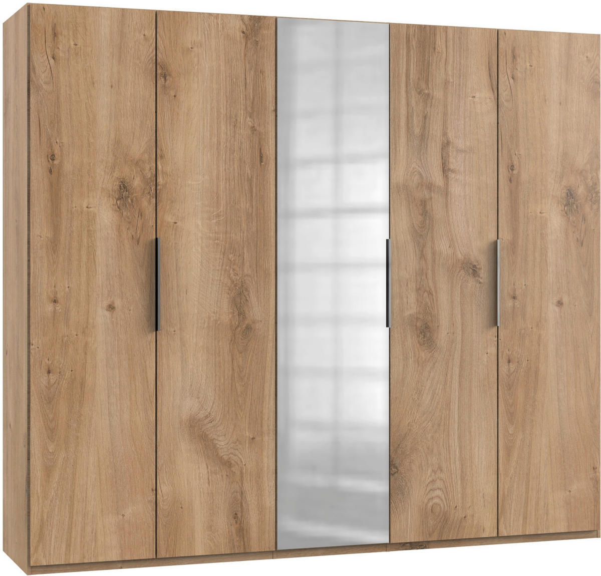 DREHTÜRENSCHRANK  in Eichefarben  - Chromfarben/Eichefarben, MODERN, Holzwerkstoff (250/216/58cm) - MID.YOU