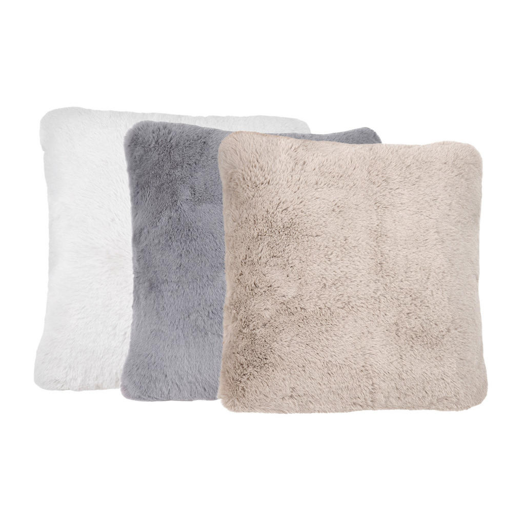 Thumbnail - Dieter Knoll Fellkissenhülle, Anthrazit, Textil, Hase, 48x48 cm, AZO-frei, bügelfrei, hochwertige Qualität, formstabil, ...