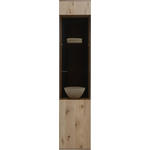VITRINE in vollmassiv Kerneiche Eichefarben  - Eichefarben/Anthrazit, Design, Glas/Holz (43/205/44cm) - Valnatura