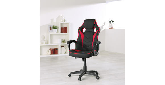 GAMINGSTUHL  in Mikrofaser Rot, Schwarz  - Rot/Schwarz, Design, Kunststoff/Textil (65,5/110-120/69cm) - Xora