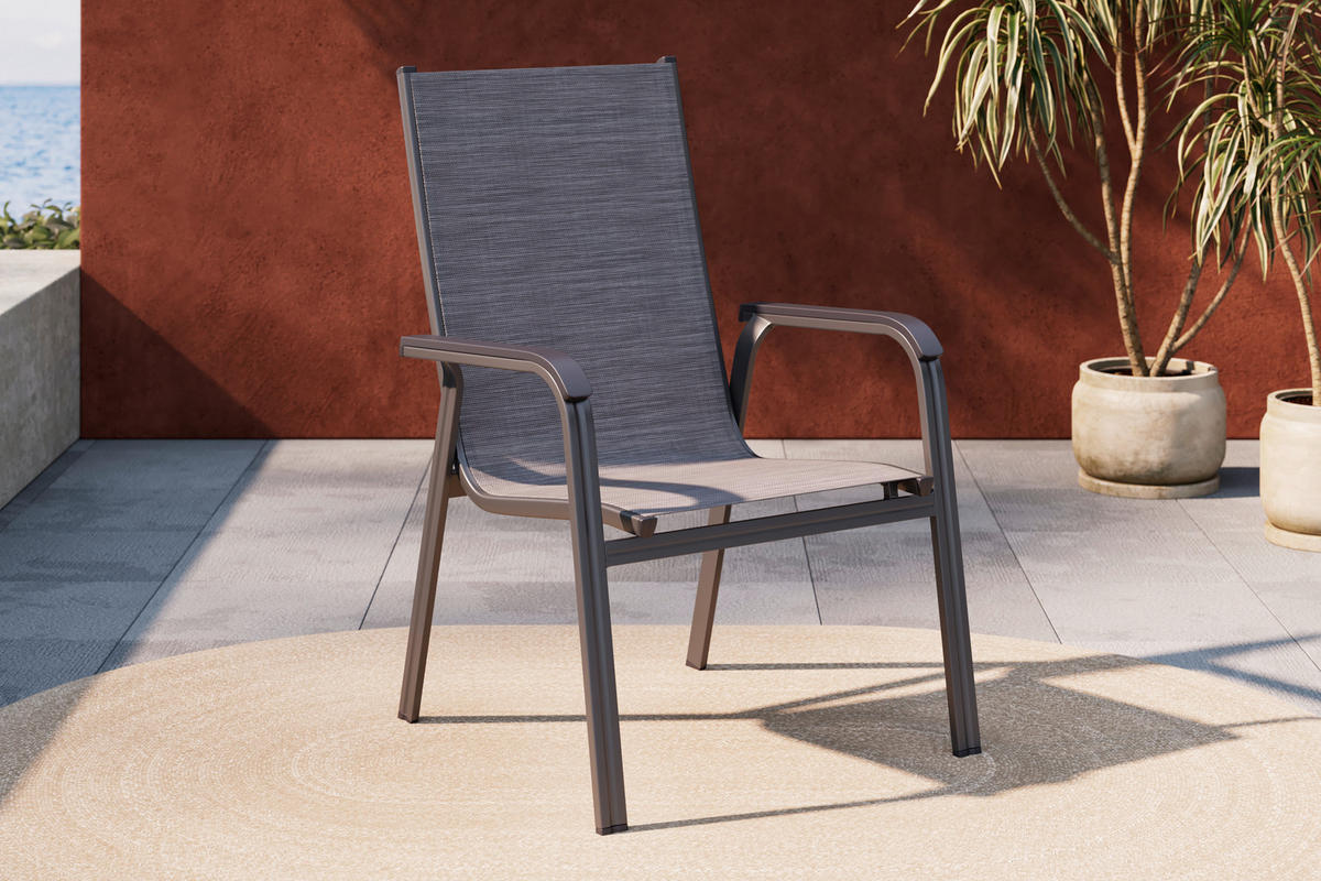 STAPELSTUHL Metall, Textil Anthrazit, Grau  - Anthrazit/Grau, Konventionell, Textil/Metall (65,5/99/69,5cm) - Kettler