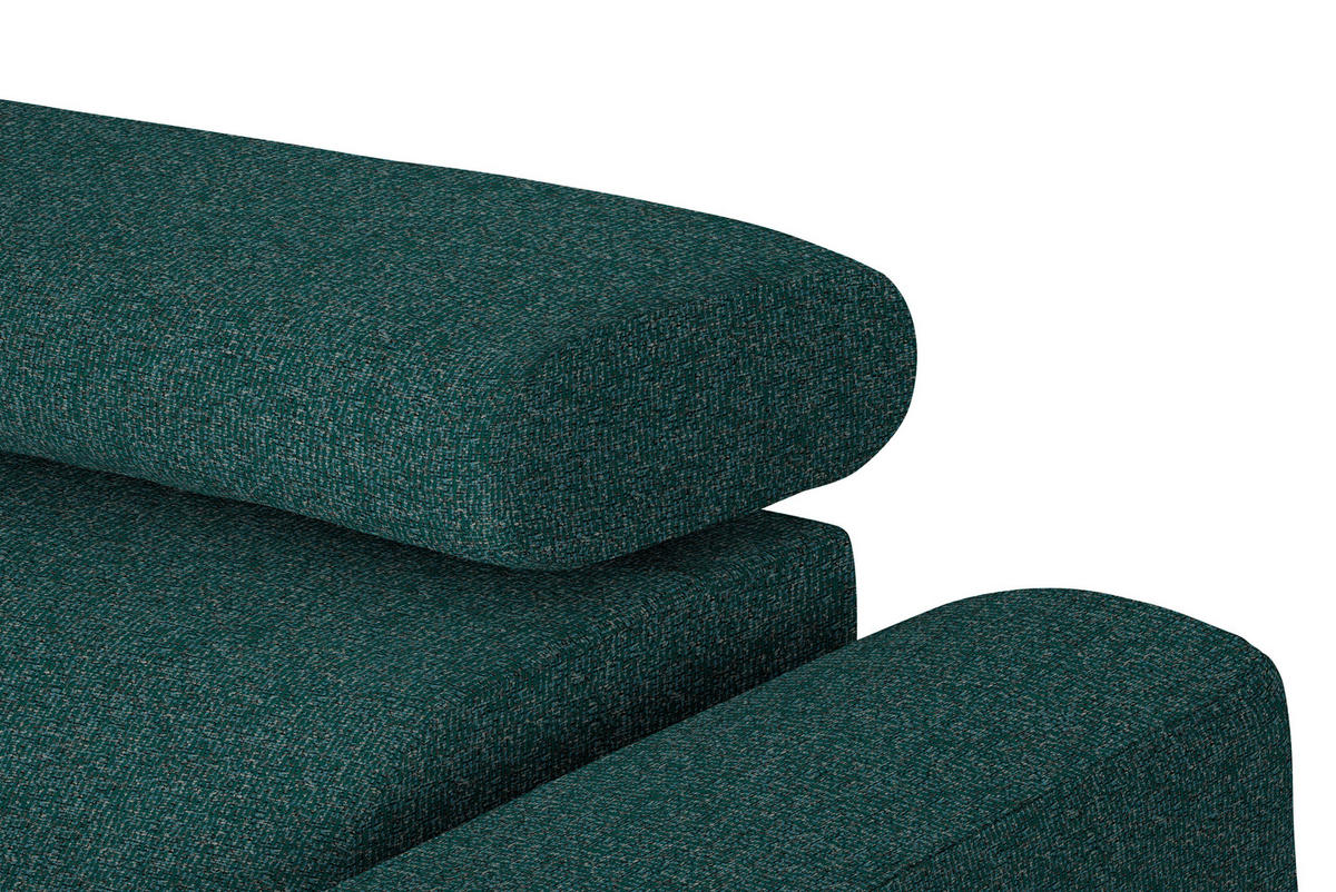 ECKSOFA in Struktur Petrol  205/280 cm  - Petrol/Schwarz, Design, Textil/Metall (205/280cm) - Xora