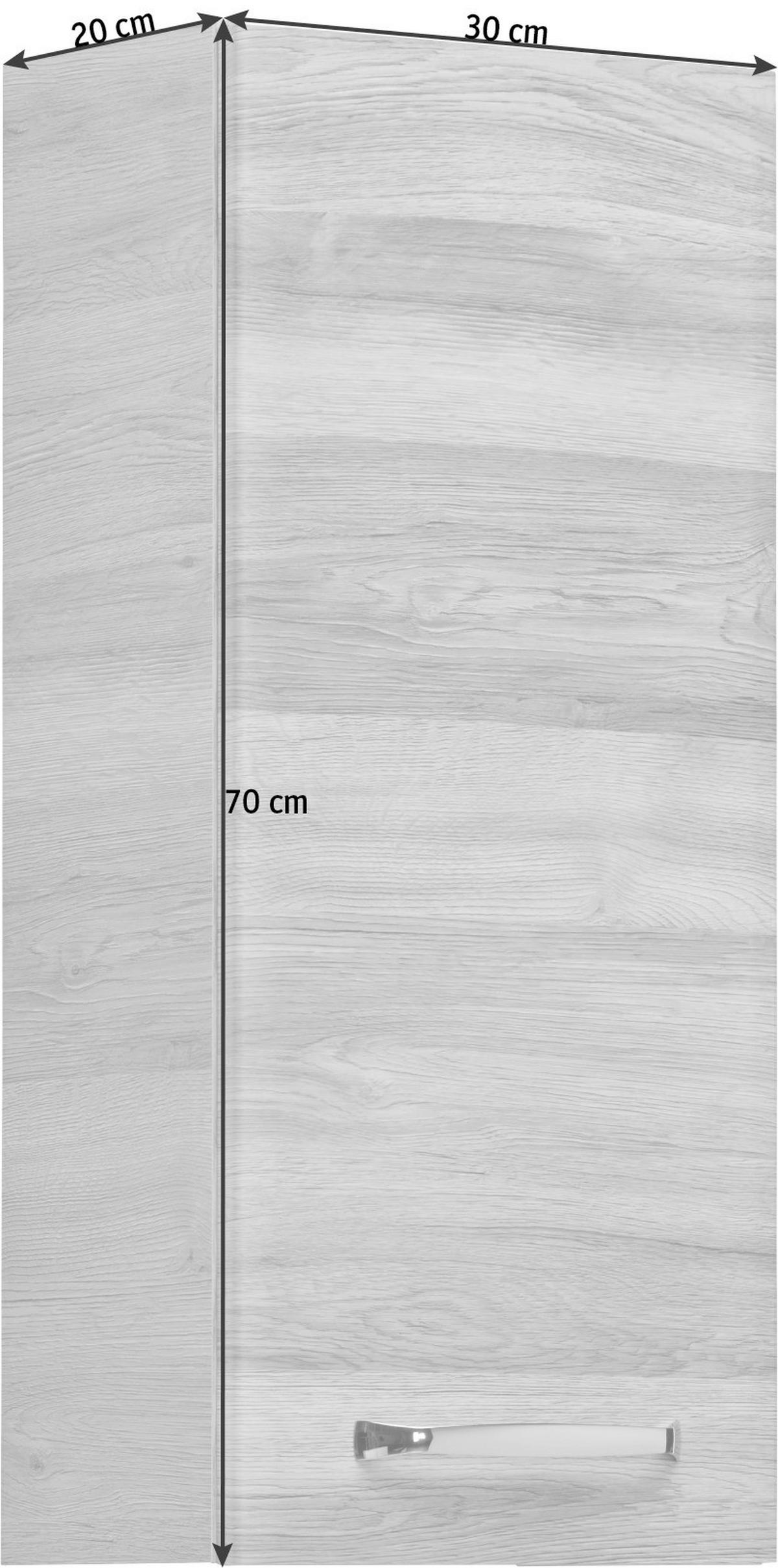 OBERSCHRANK 30/70/20 cm  - Chromfarben/Eichefarben, Design, Glas/Holzwerkstoff (30/70/20cm) - Xora