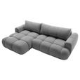 ECKSOFA Hellgrau Struktur  inkl. Rückenkissen, Bettkasten, Schlaffunktion, Rücken echt, Liegefläche im Originalstoff  - Hellgrau/Schwarz, KONVENTIONELL, Kunststoff/Textil (172/272cm) - Carryhome