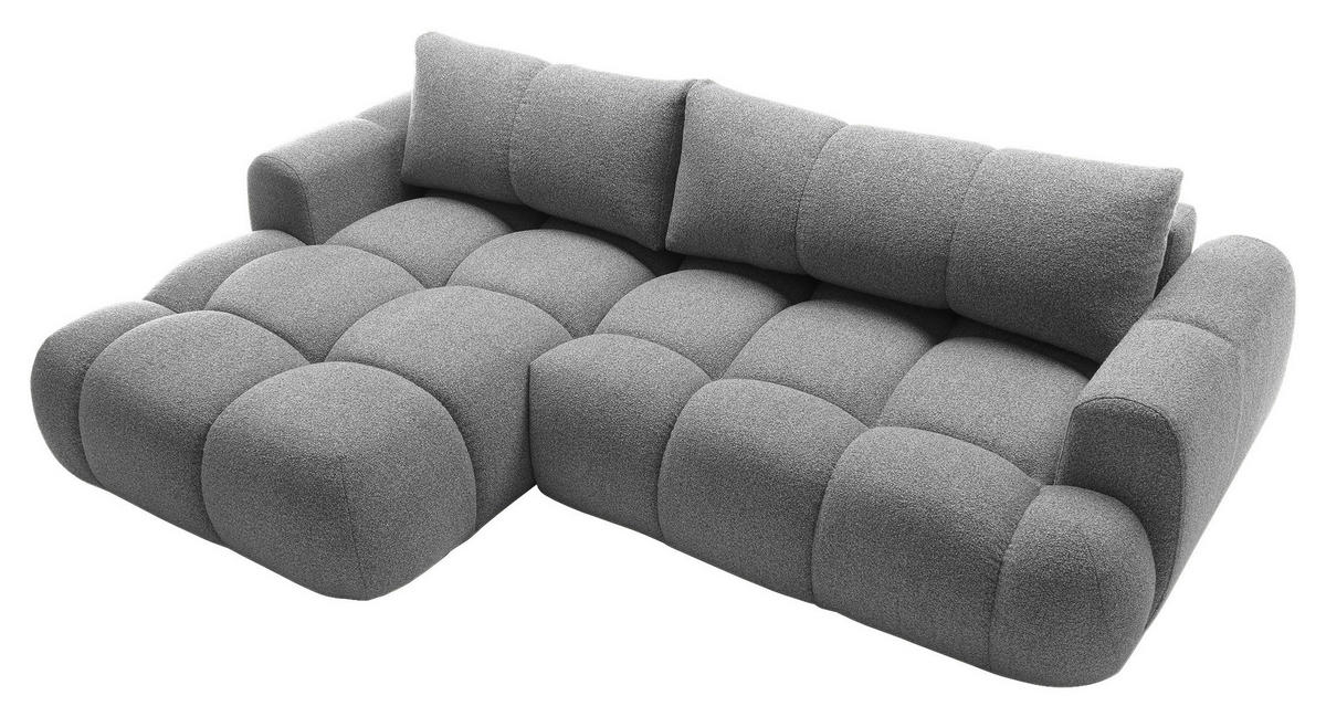 ECKSOFA Hellgrau Struktur  - Hellgrau/Schwarz, KONVENTIONELL, Kunststoff/Textil (172/272cm) - Carryhome