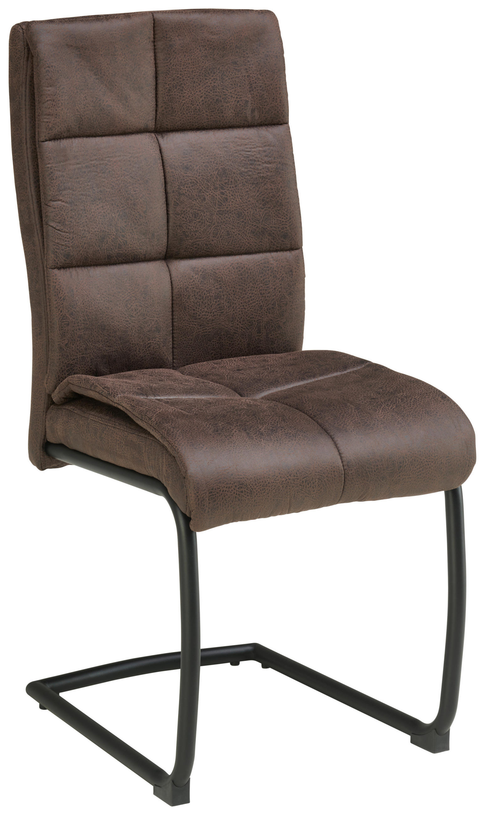 SCHWINGSTUHL  in Eisen Mikrofaser  - Schwarz/Braun, LIFESTYLE, Textil/Metall (38/97/45cm) - Livetastic
