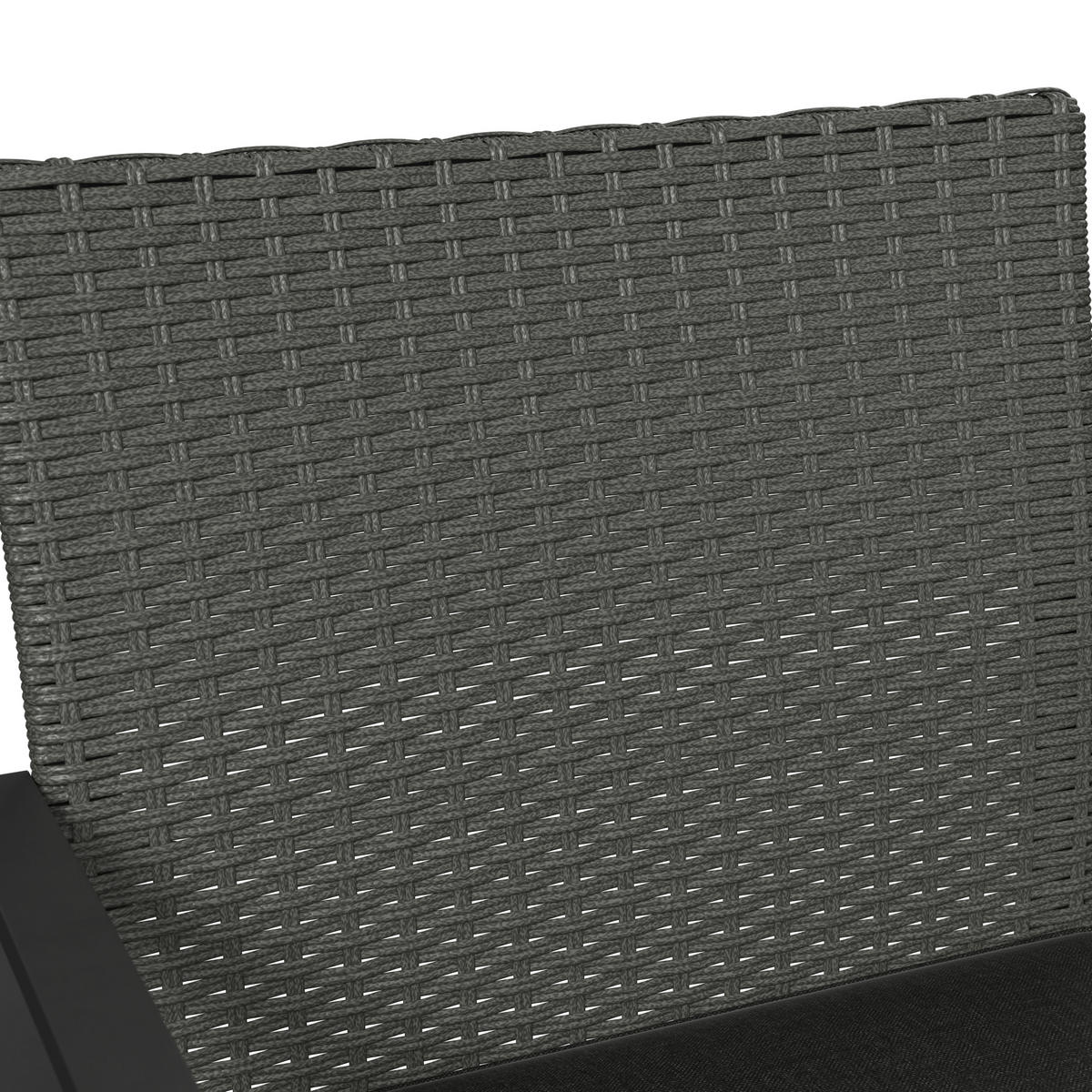 BALKONSET Grau 3-teilig  - Grau, Design, Kunststoff/Textil - Ambia Garden