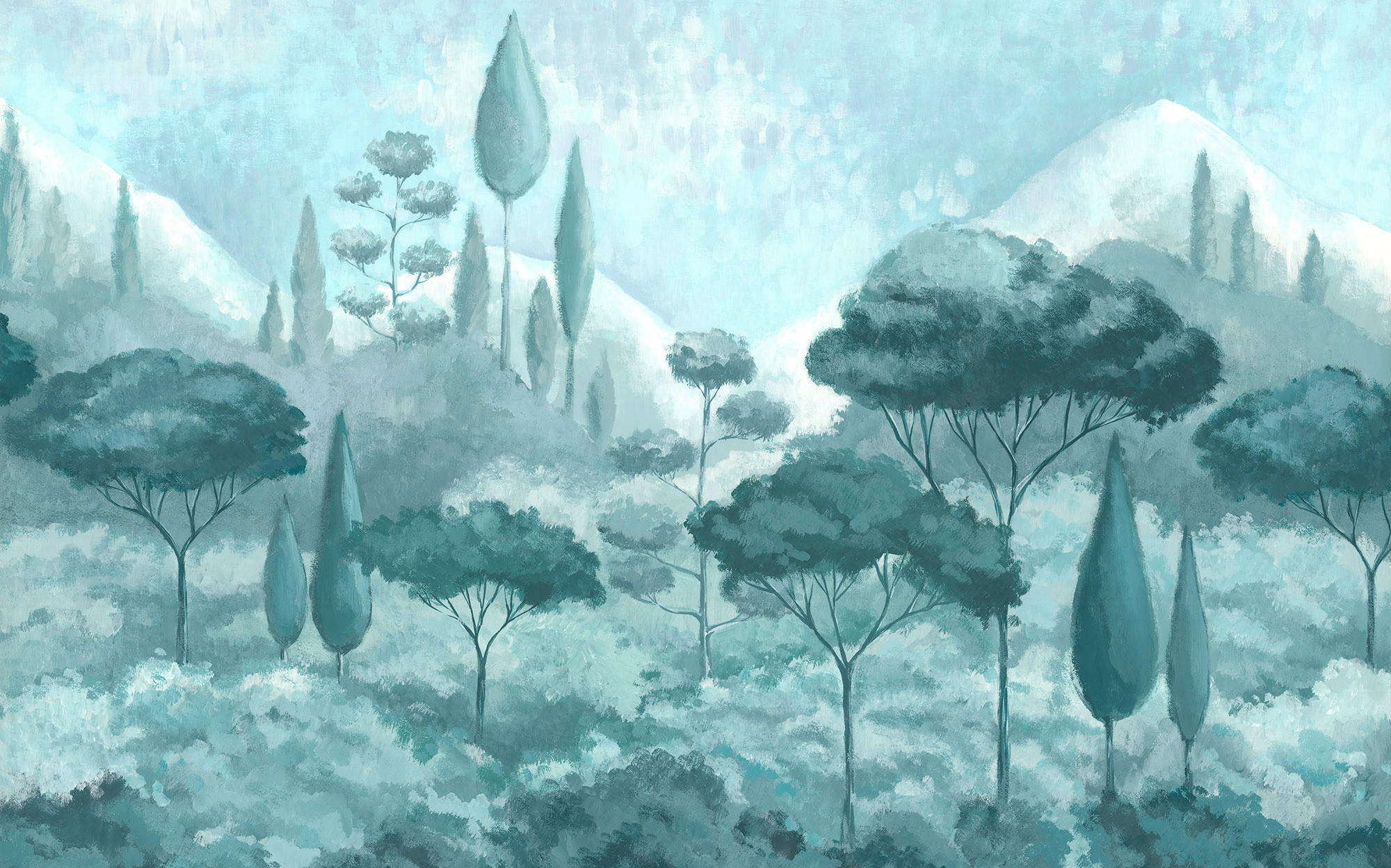 Xora Vliestapete Blau, Weiß 400x250 cm