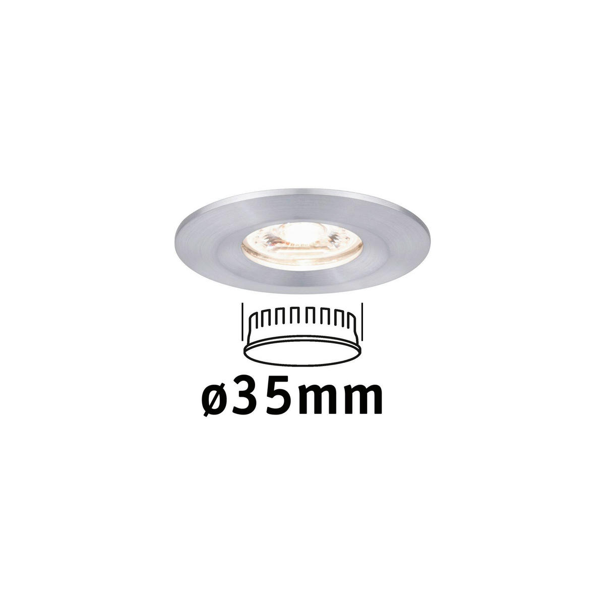 LED-DECKENLEUCHTE 6,5 cm  - Alufarben, Basics, Metall (6,5cm) - Paulmann