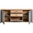 SIDEBOARD 217/90/40 cm  - Graphitfarben/Eiche Artisan, KONVENTIONELL, Holzwerkstoff/Kunststoff (217/90/40cm) - Hom`in