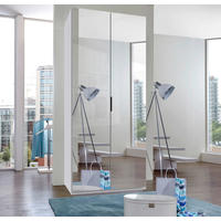 FALTTÜRENSCHRANK Weiss  - Weiss/Schwarz, Design, Glas/Holzwerkstoff (100/236/58cm) - Boxxx