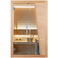SAUNA für 2 Personen  - Naturfarben, Basics, Glas/Holz (110/195/125cm) - Sanotechnik