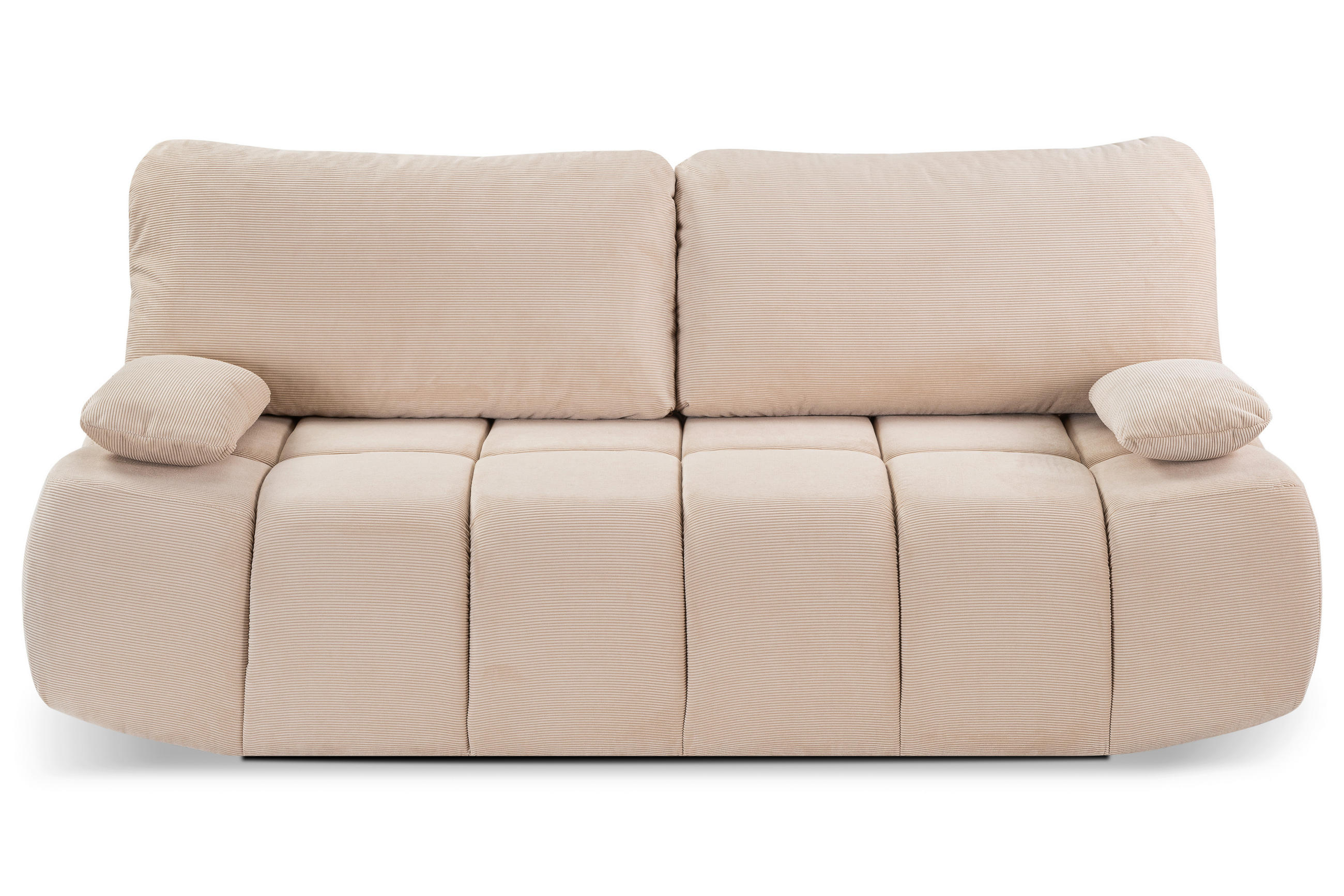 SCHLAFSOFA LAUDER  mit Cord Beige  - Beige/Schwarz, Basics, Kunststoff/Textil (207/93/105cm) - MID.YOU
