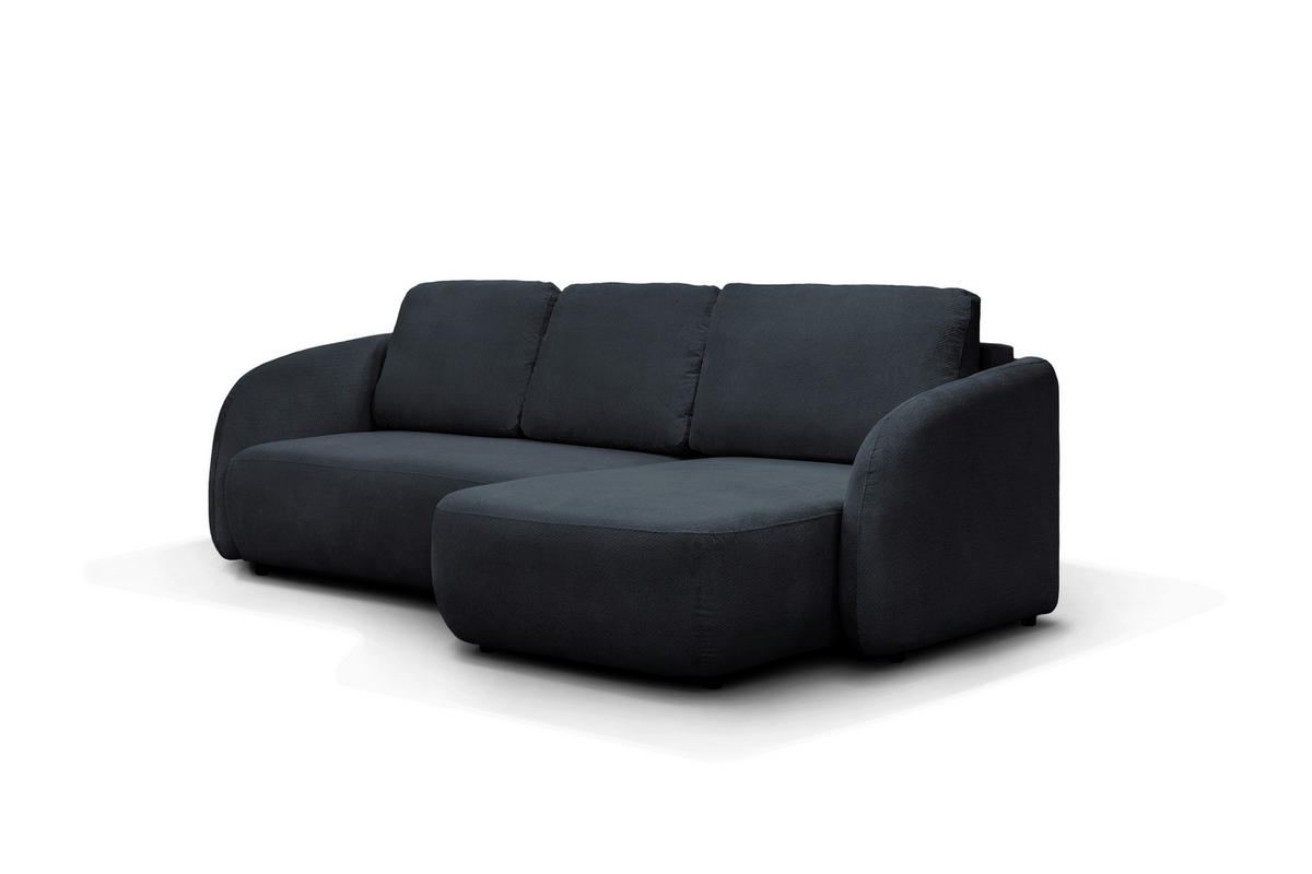 ECKSOFA PORTO Graphitfarben  - Schwarz/Graphitfarben, Design, Textil (270/154cm) - MID.YOU